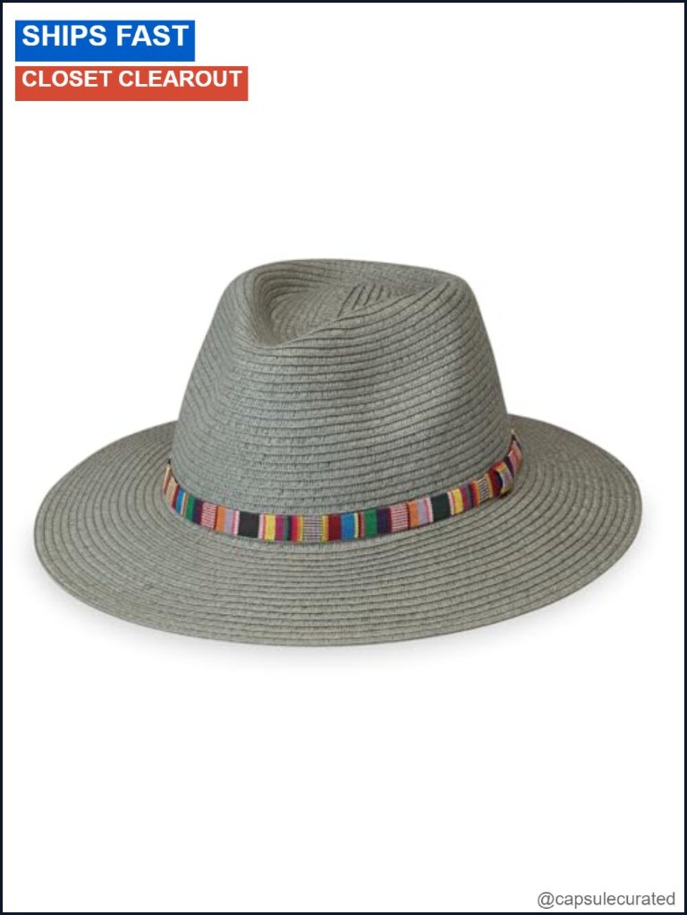 Woven Paper Fedora Hat UPF 50+ Wide Brim Packable
